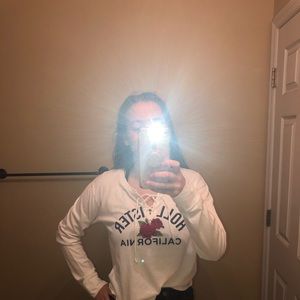 Long sleeve white crop top